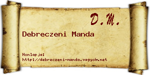 Debreczeni Manda névjegykártya